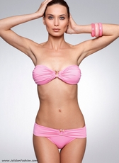 Candy Pink Preformed Bandeau Top Swimsuit Candy Pink Preformed Bandeau Top Swimsuit
