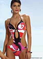 Color Splash Push Up Monokini Swimsuit